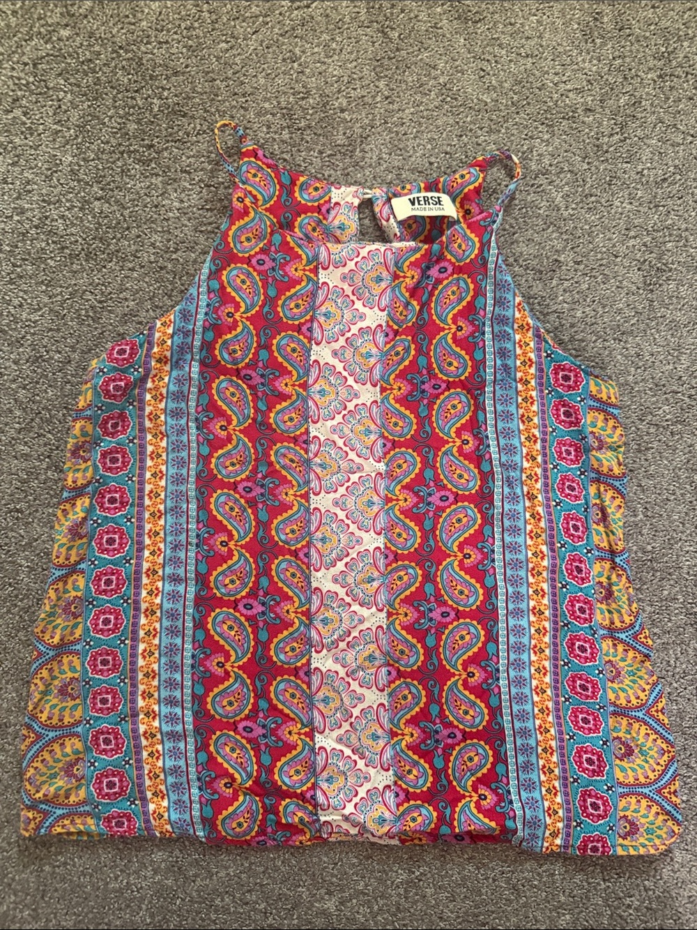 VERSE Boho Paisley Print Tank Top – Size Small